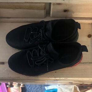 Wanted Black and Red Athletic Shoes